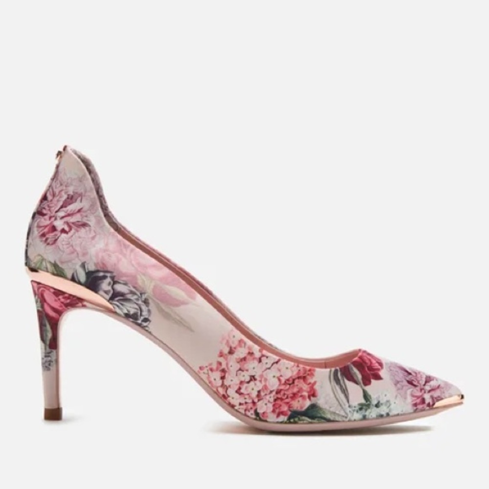 TED BAKER satin floral pumps